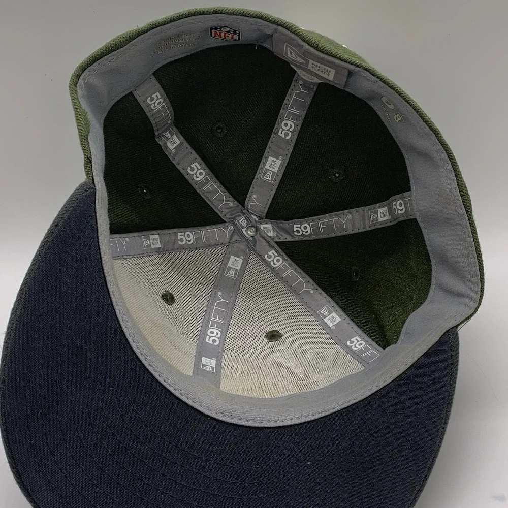 Green Bay Packers Hat Cap Fitted 6 7/8 New Era 59Fifty 2018 Salute To Service